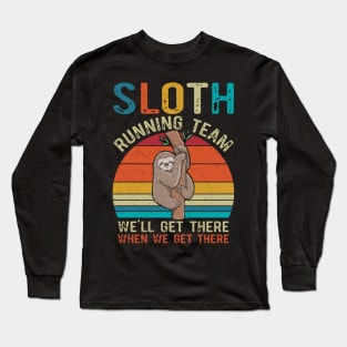 Sloth Running Team We'll Get There Vintage Long Sleeve T-Shirt